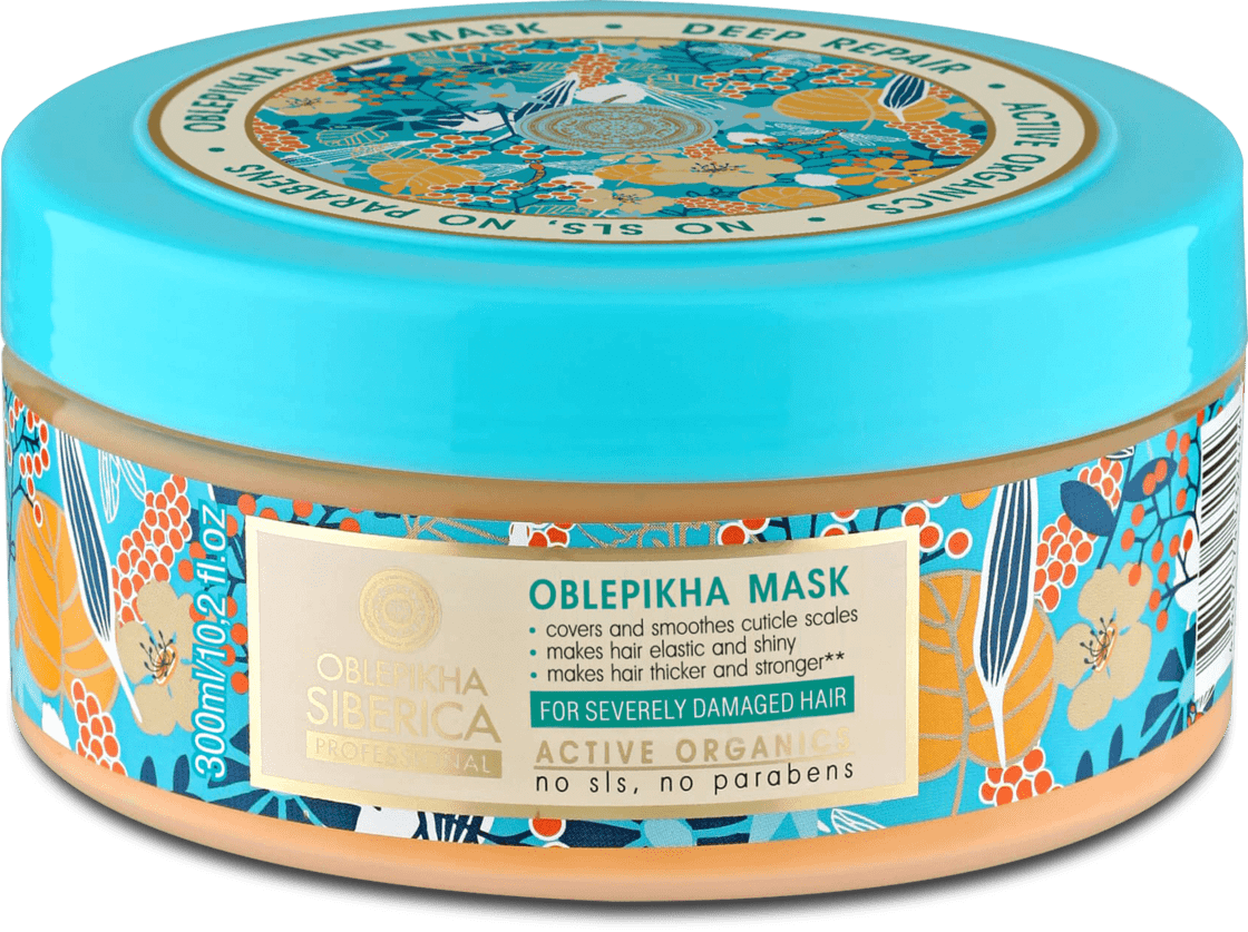 Natura Siberica mask for damaged hair with sea buckthorn oil, 300 ml