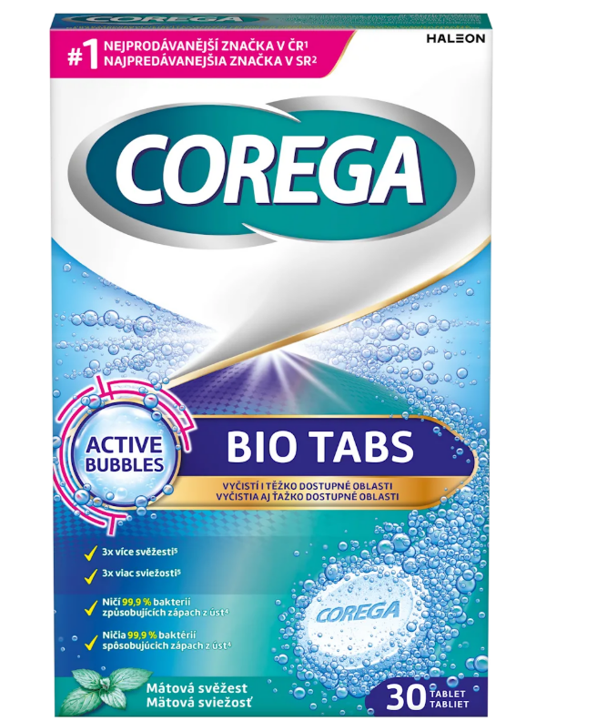 COREGA denture cleaning tablets, 30 pcs