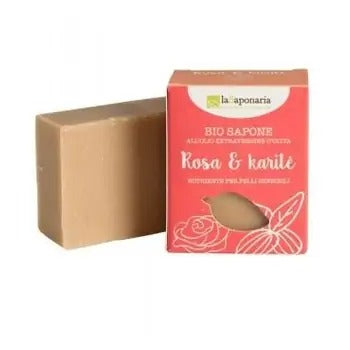 laSaponaria Solid olive soap rose oil and shea butter BIO 100 g