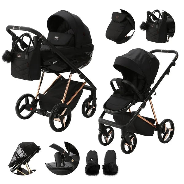 ADAMEX Quantum Special Edition Black/Rosegold Combination Stroller