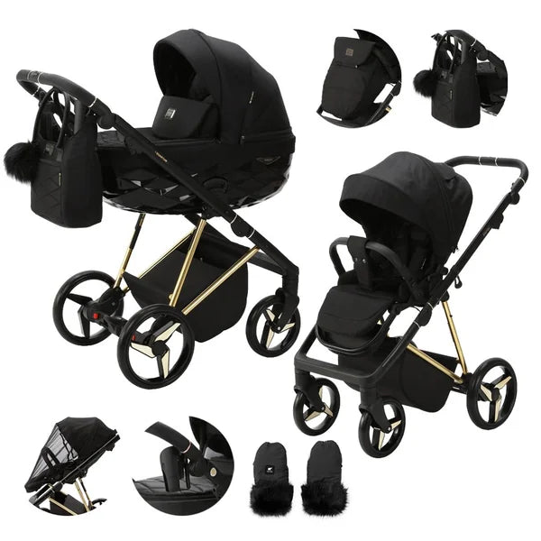 ADAMEX Quantum Special Edition Black/Gold Combination Stroller