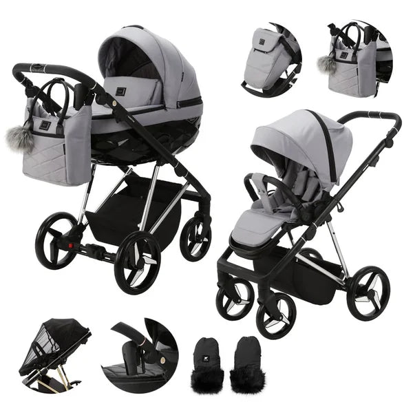 ADAMEX Quantum Special Edition Grey/Silver Combination Stroller