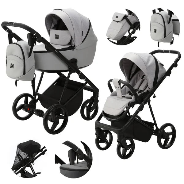 ADAMEX Combined stroller Blanc Standard Grey