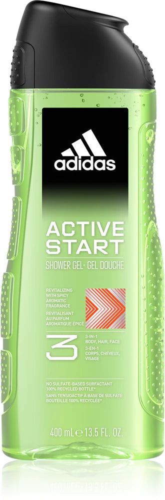Adidas 3 Active Start shower gel for men 400 ml