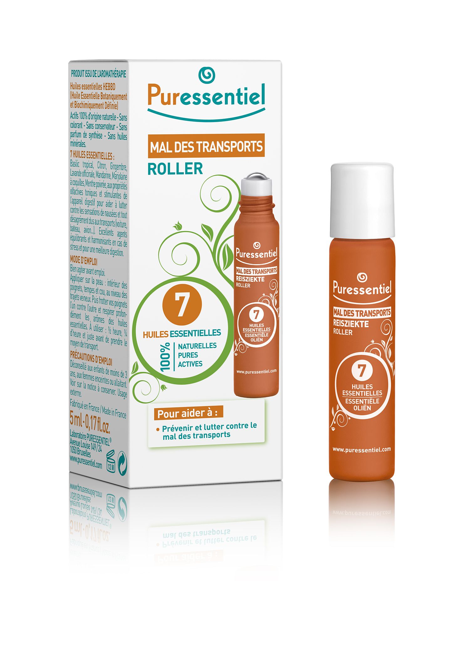 PURESSENTIEL Roll-on with 5 ml travel sickness