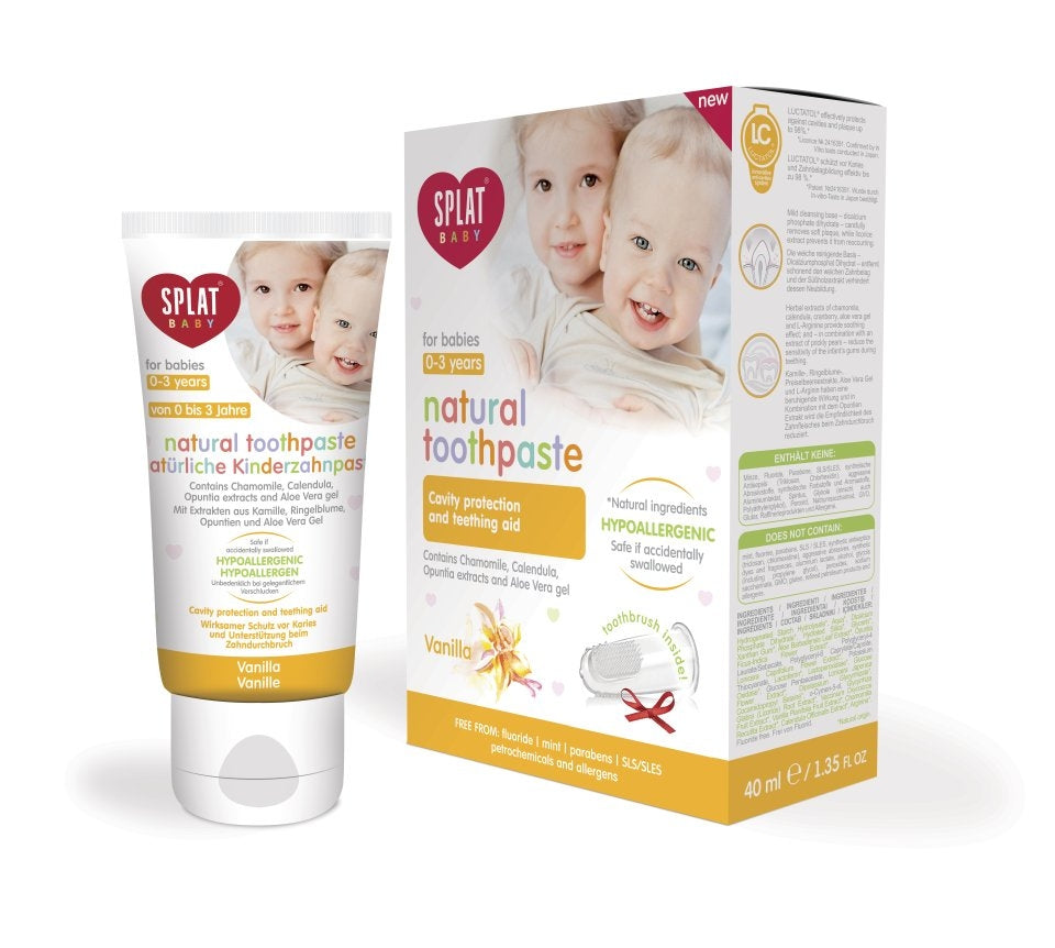 SPLAT Baby Toothpaste for children 0 - 3 years 40 ml vanilla + finger brush