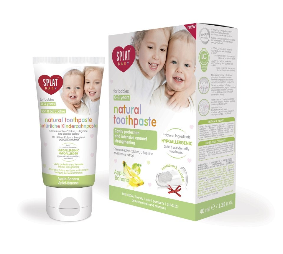 SPLAT Baby Toothpaste for children 0 - 3 years 40 ml apple - banana + finger cover