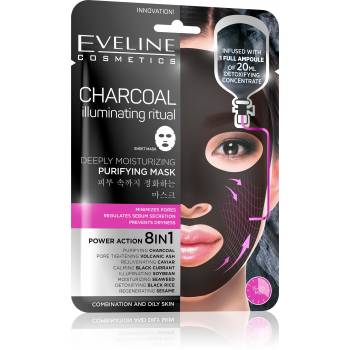 Eveline Charcoal Facial Cleansing Textile Mask 2 Pcs