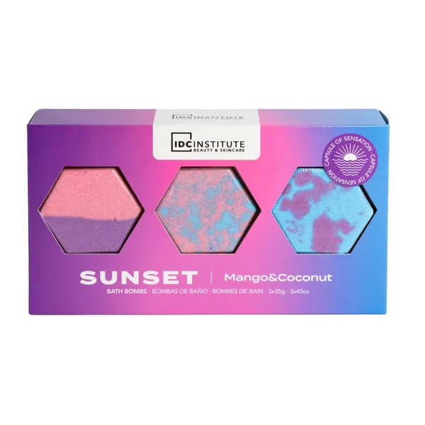 IDC Institute Sunset set of bath bombs 3x35 g
