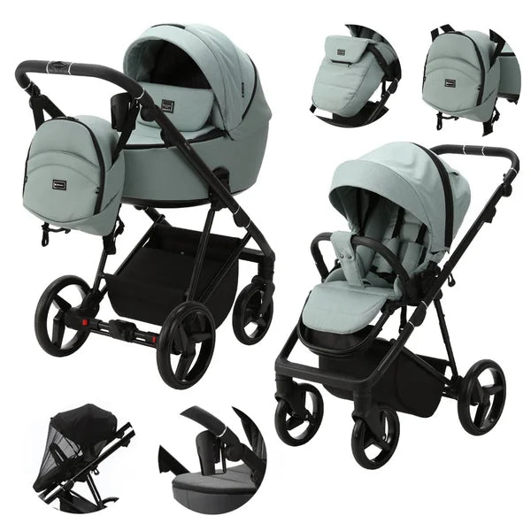 ADAMEX Combined stroller Blanc Standard Green