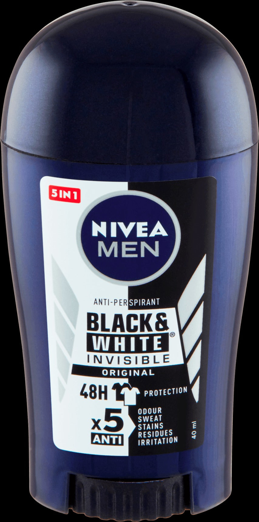 NIVEA MEN antiperspirant stick Black & White Invisible, 40 ml