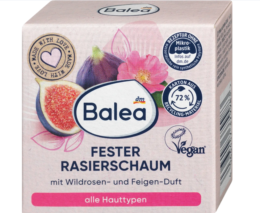 Balea solid shaving foam, rose & fig, 60 g