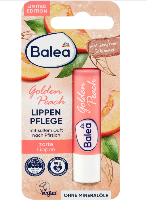 Balea Golden Peach lip balm, 4.8 g