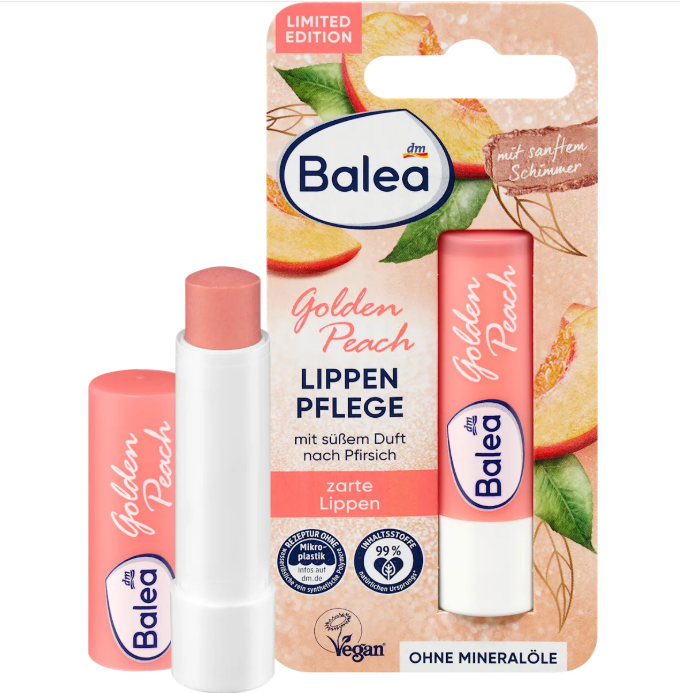 Balea Golden Peach lip balm, 4.8 g