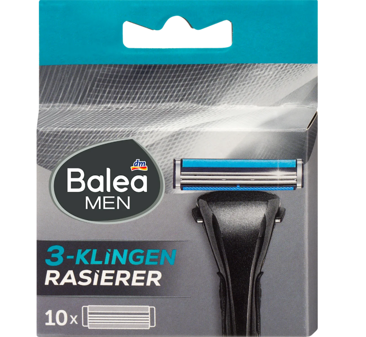 Balea MEN replacement shaving heads with 3 blades, 10 pcs