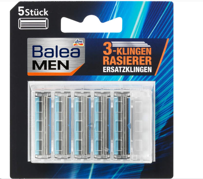 Balea MEN spare 3-blade heads, 5 pcs