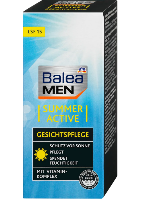 Balea MEN Summer Active SPF15 face cream, 75 ml