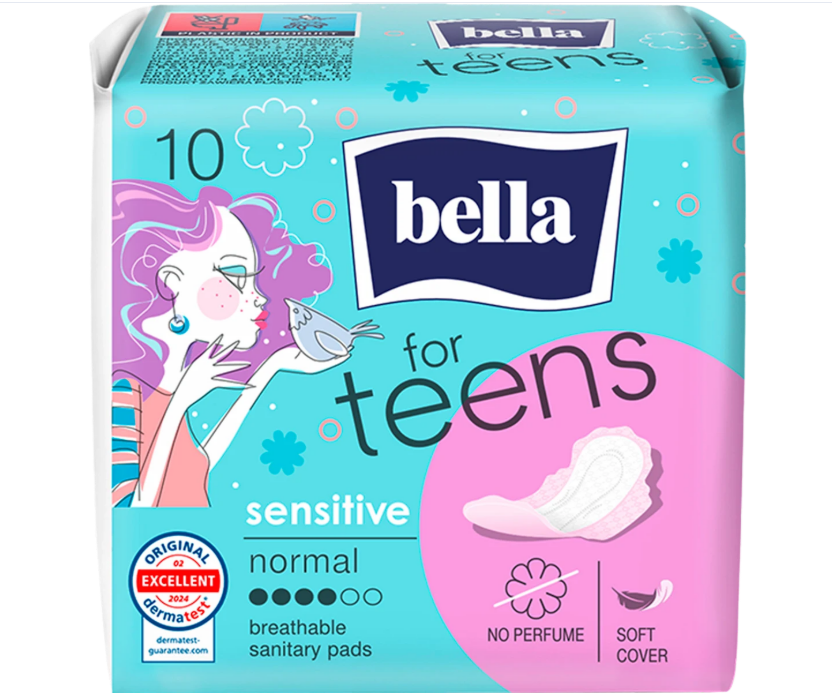 Bella for teens sensitive normal pads, 10 pcs