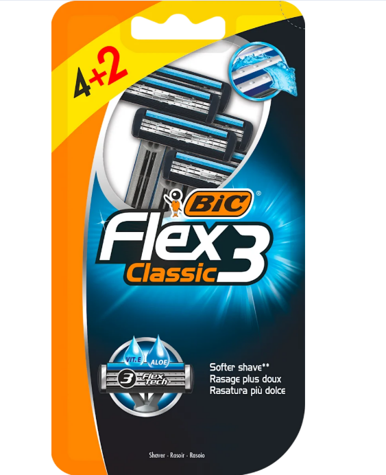 BiC Flex3 Classic men's razors, 6 pcs