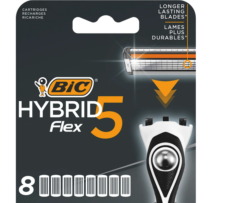 BiC Hybrid Flex5 replacement shaving heads, 8 pcs