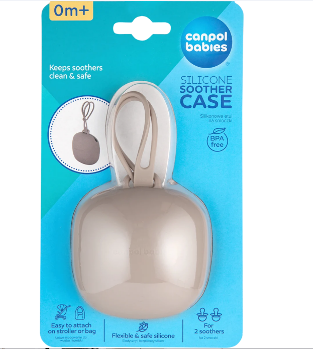 Canpol babies silicone pacifier box beige, 1 pc