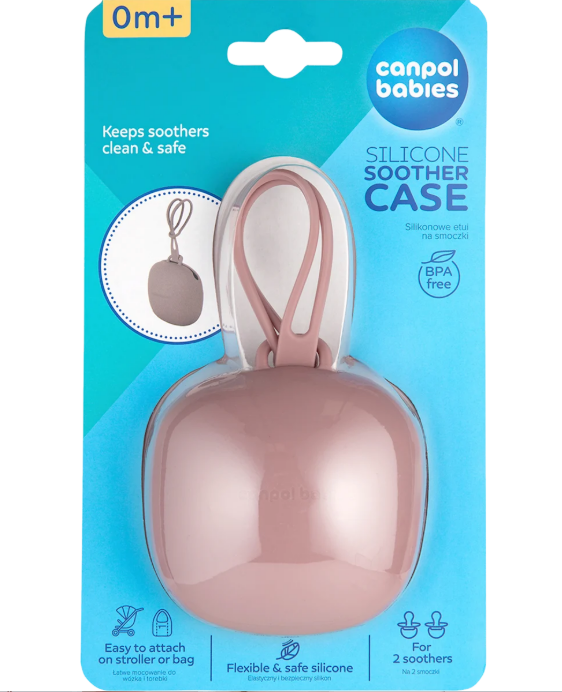 Canpol babies silicone pacifier box Pink, 1 pc