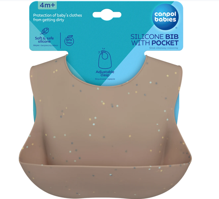 Canpol babies silicone bib beige, 1 pc
