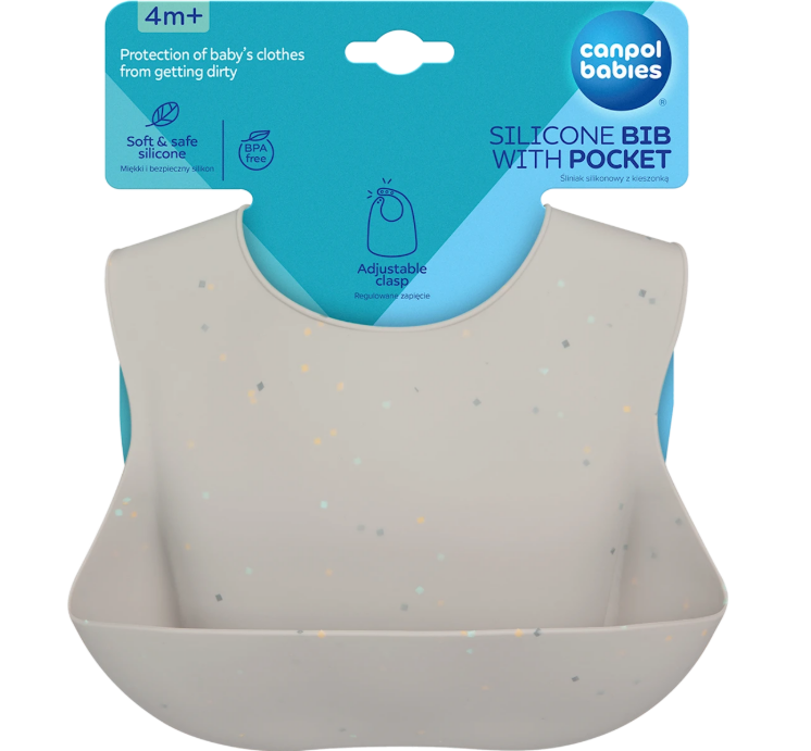 Canpol babies silicone bib grey, 1 pc