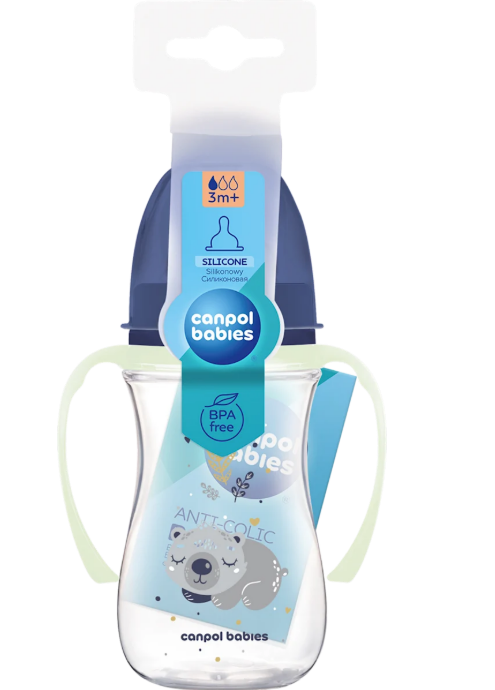 Canpol babies EasyStart anti-colic bottle SLEEPY KOALA 240ml blue, 1 pc