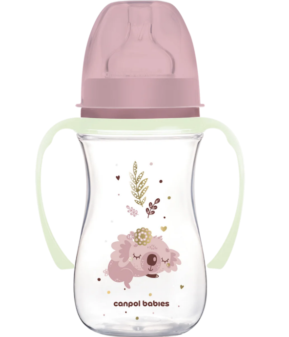 Canpol babies EasyStart anti-colic bottle SLEEPY KOALA 240ml pink, 1 pc