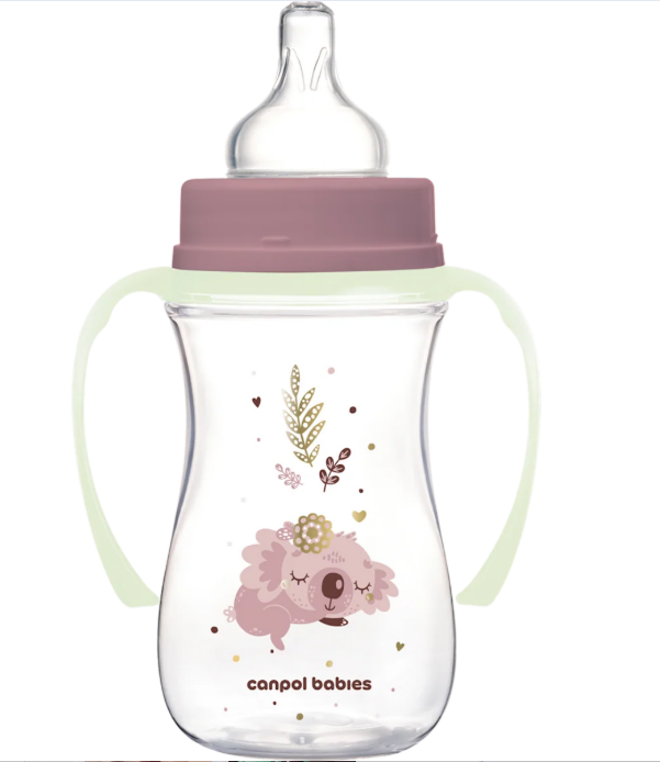 Canpol babies EasyStart anti-colic bottle SLEEPY KOALA 240ml pink, 1 pc