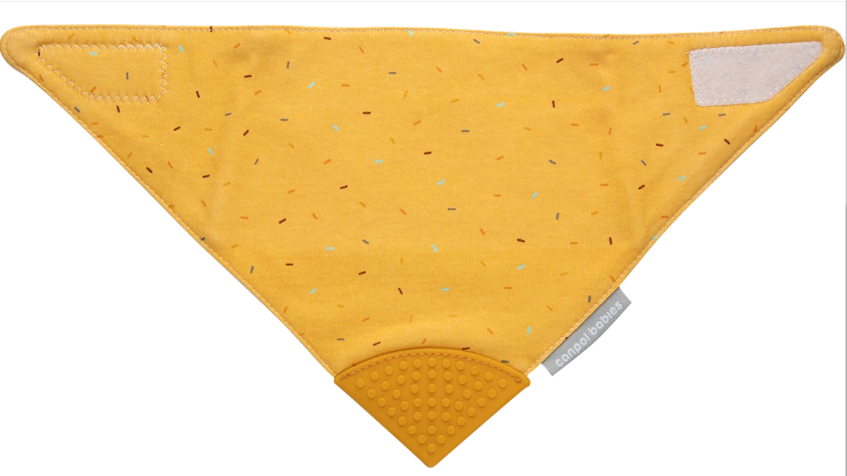 Canpol babies Bib with teether yellow, 1 pc