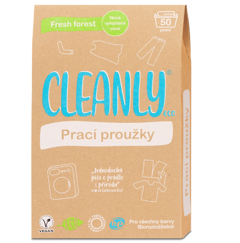 CLEANLY eco Fresh Forest laundry strips, 50 pcs