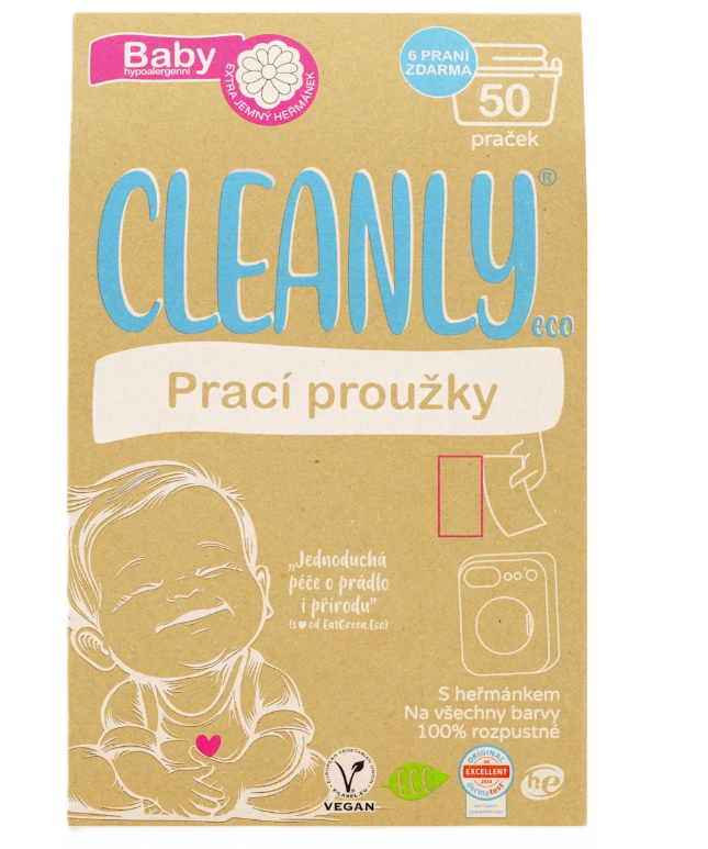 CLEANLY eco Baby laundry strips, 50 pcs