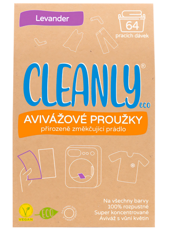 CLEANLY eco fabric softener strips Lavender, 64 pcs
