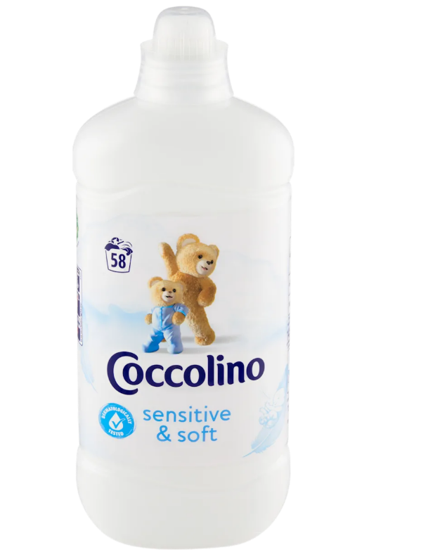 Coccolino fabric softener sensitive & soft, 58 loads