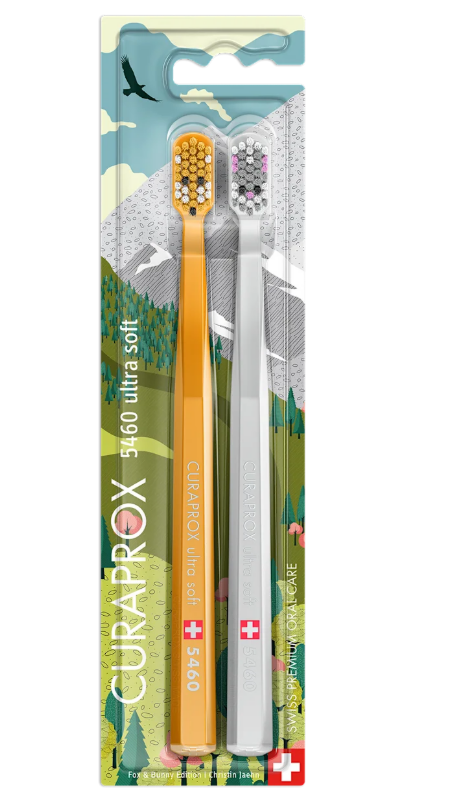 CURAPROX toothbrush 5460 ultra soft Fox & Bunny Edition, 2 pcs
