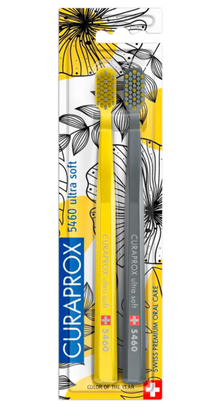 CURAPROX toothbrush 5460 ultra soft Yellow & Grey Edition, 2 pcs