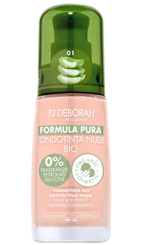 DEBORAH PURE FORMULA Formula Pura make-up Fondotinta Nude BIO, 30 ml