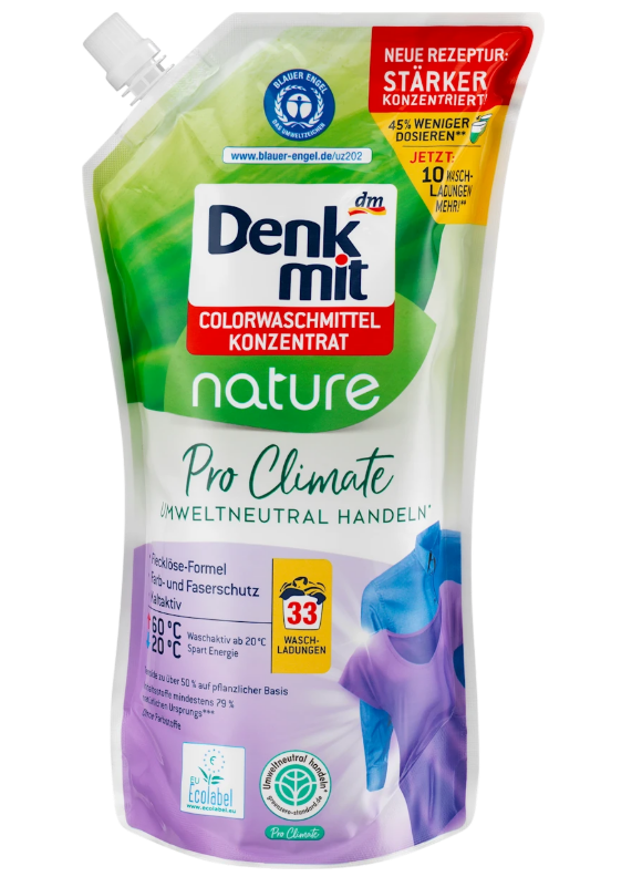 Denkmit Pro Climate nature washing gel for colored laundry, 33 loads