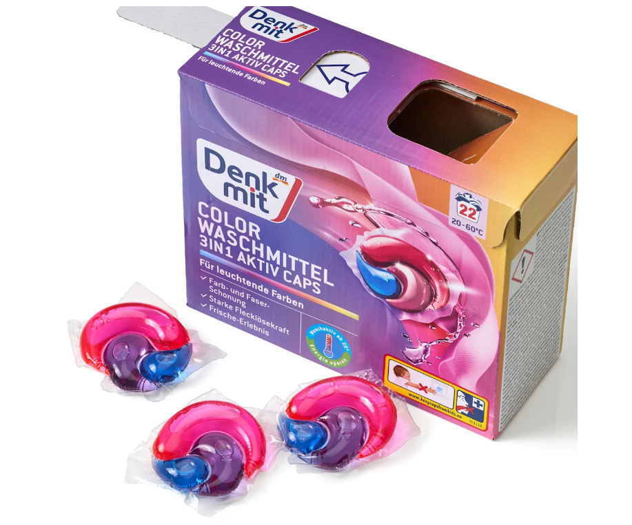 Denkmit gel capsules for washing colored laundry 3in1 Aktiv, 22 loads