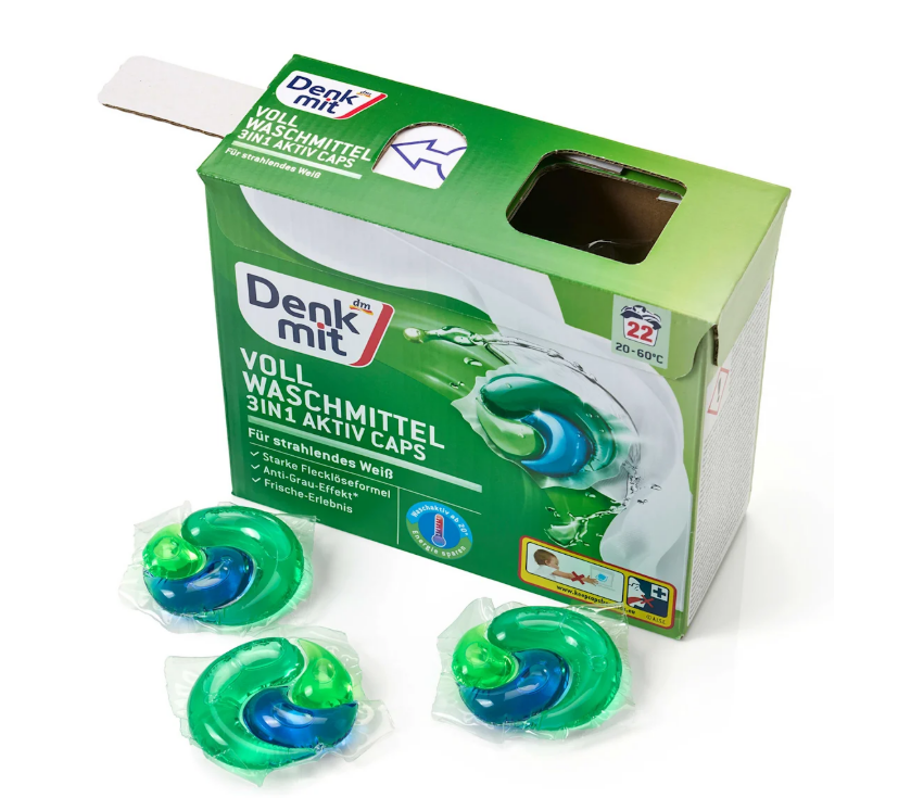 Denkmit washing capsules for white laundry 3in1 Aktiv, 22 loads