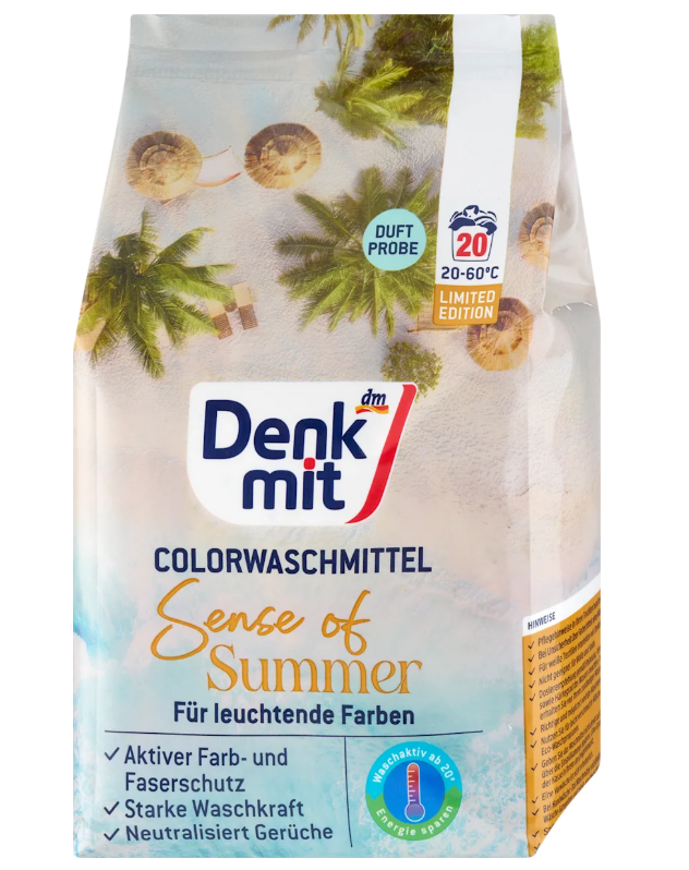 Denkmit Sense of Summer washing powder for colored laundry, 20 loads
