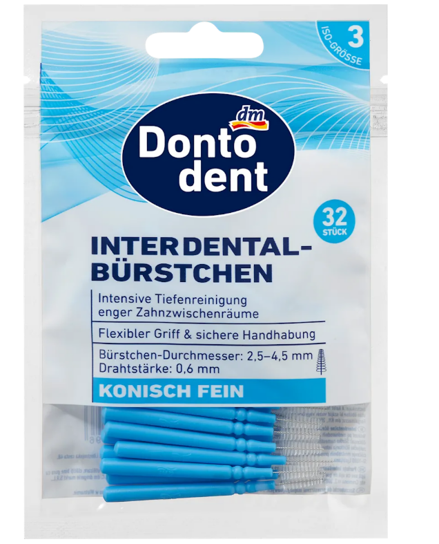 Dontodent conical interdental brushes size 3, 32 pcs
