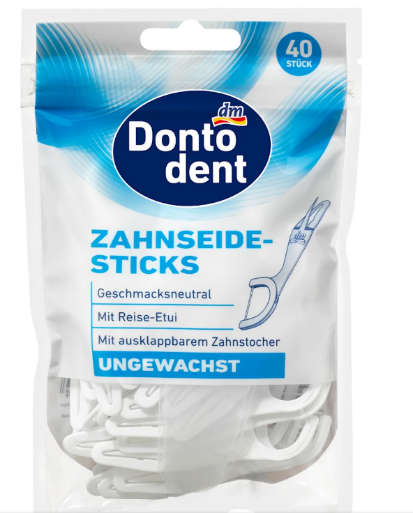 Dontodent interdental toothpicks unwaxed, 40 pcs