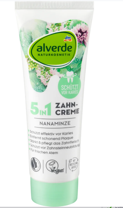 alverde NATURAL COSMETICS 5 in 1 mint toothpaste, 75 ml