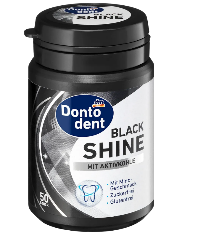 Dontodent Black Shine chewing gum, 50 pcs