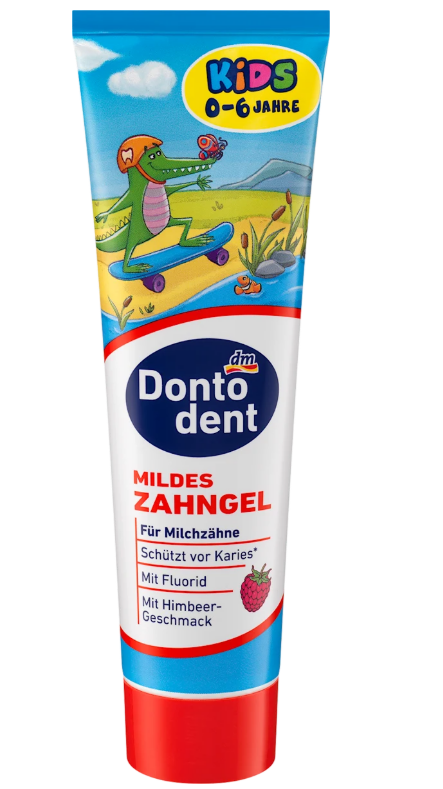 Dontodent Kids dental gel with raspberry flavor, 100 ml