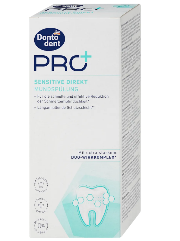 Dontodent PRO+ PRO+ Sensitive Direct mouthwash, 400 ml