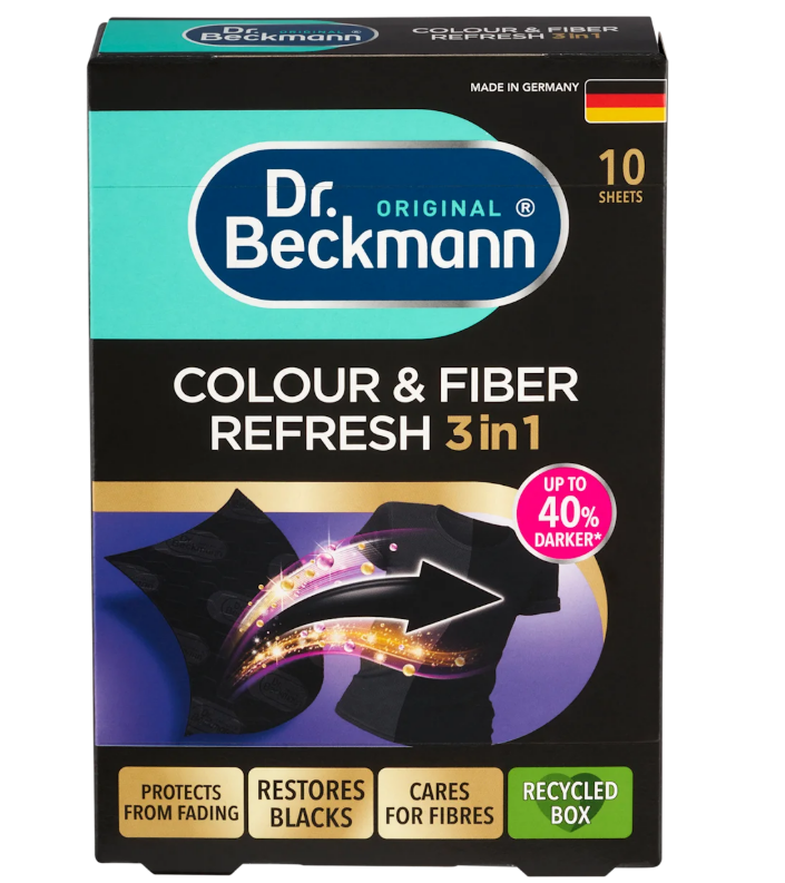 Dr. Beckmann 3-in-1 color and fiber restoration wipes for black laundry, 10 pcs